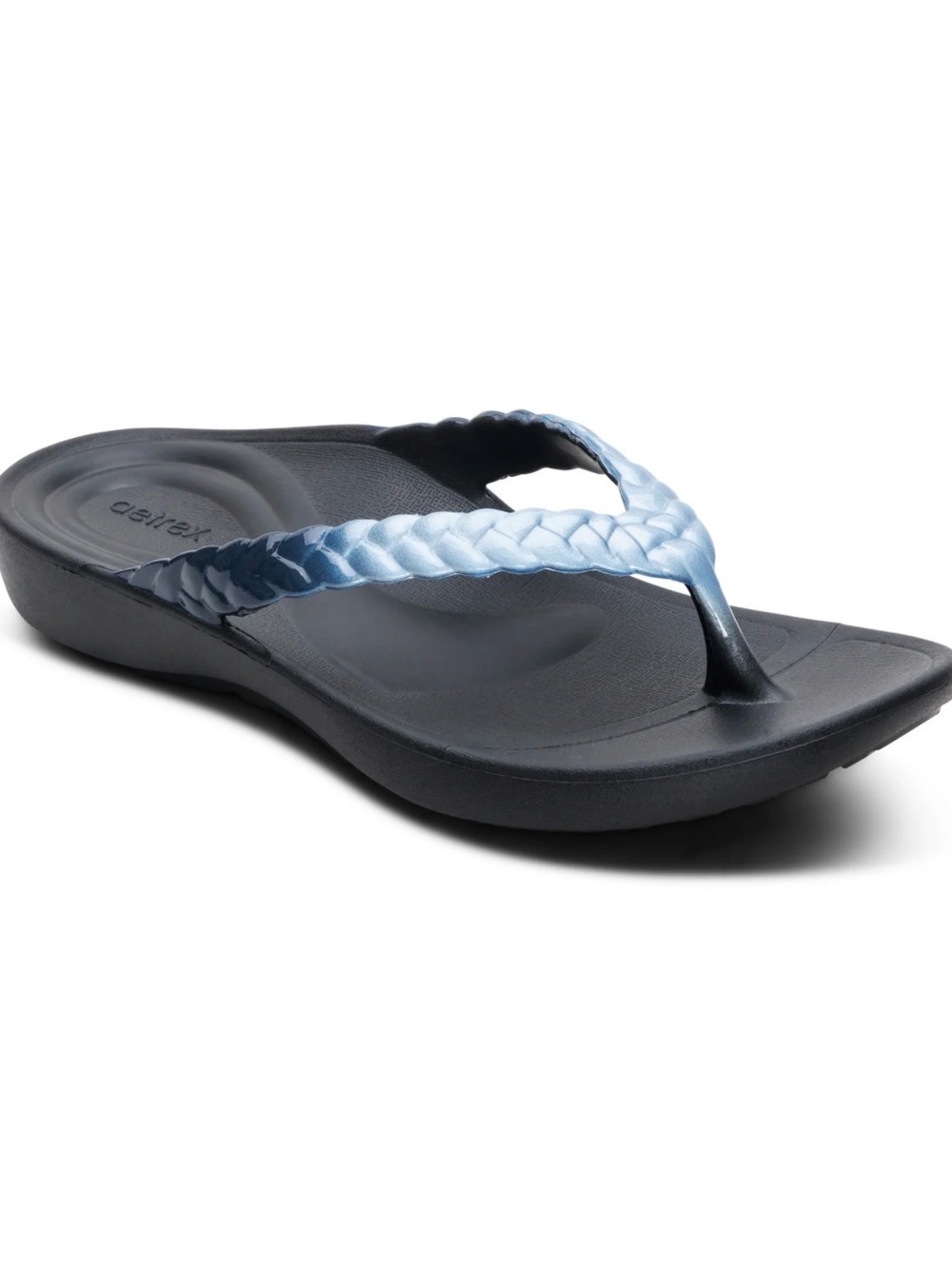 Aetrex Women’s Orthotic Flips Sandal - Light Blue Sz 7